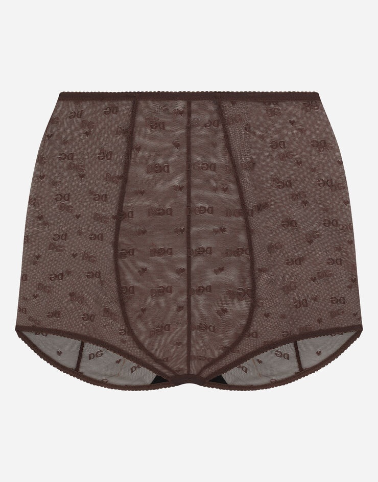 High-waisted jacquard tulle panties - 1