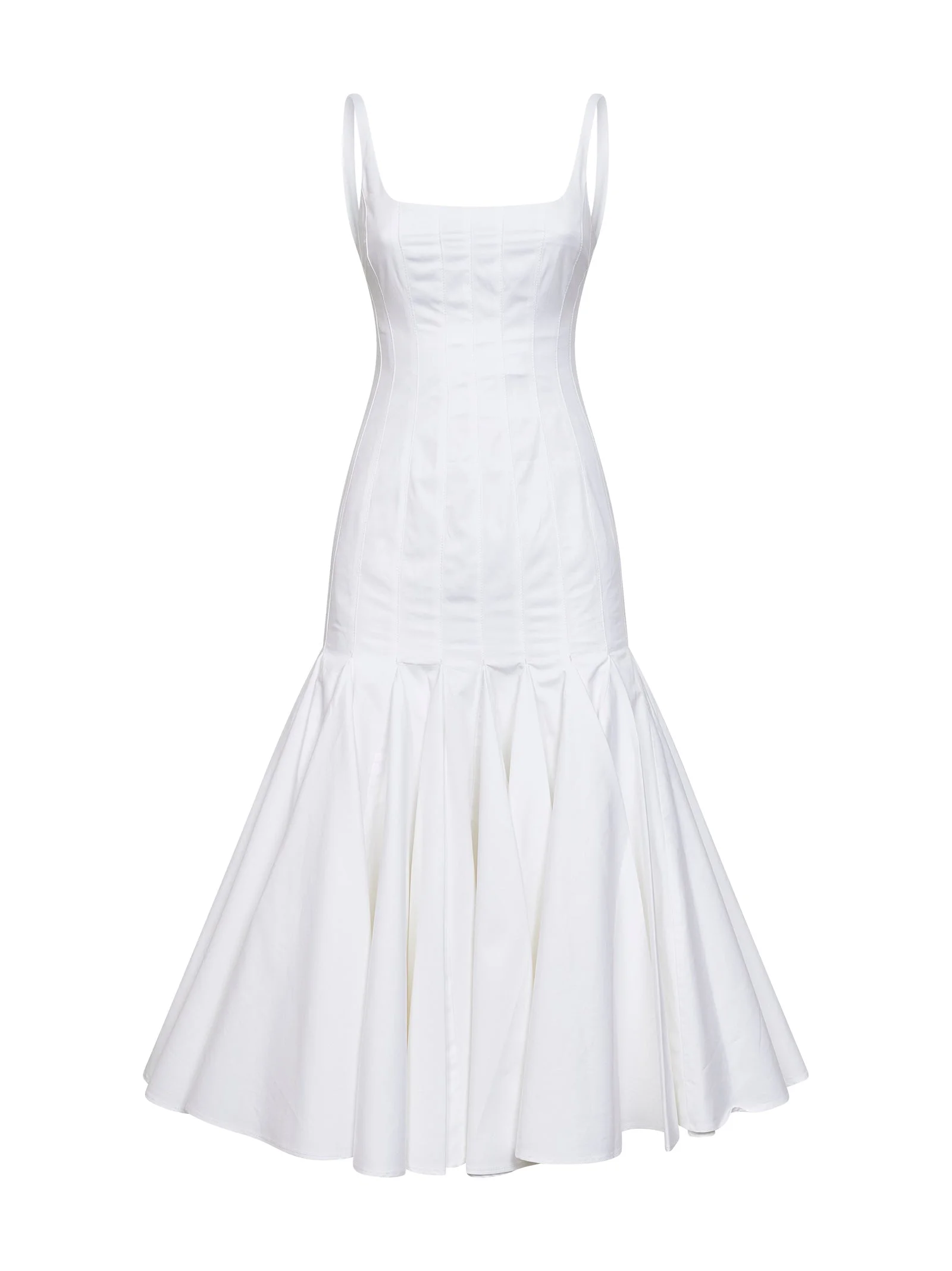 Jacquemus Women White The Agave Flared Midi Dress - 1