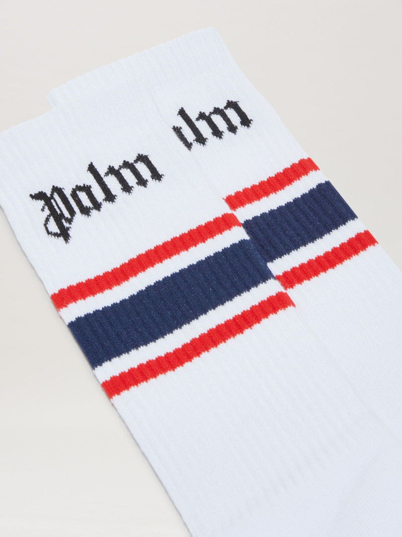 Palm Angels Striped Socks with logo outlook