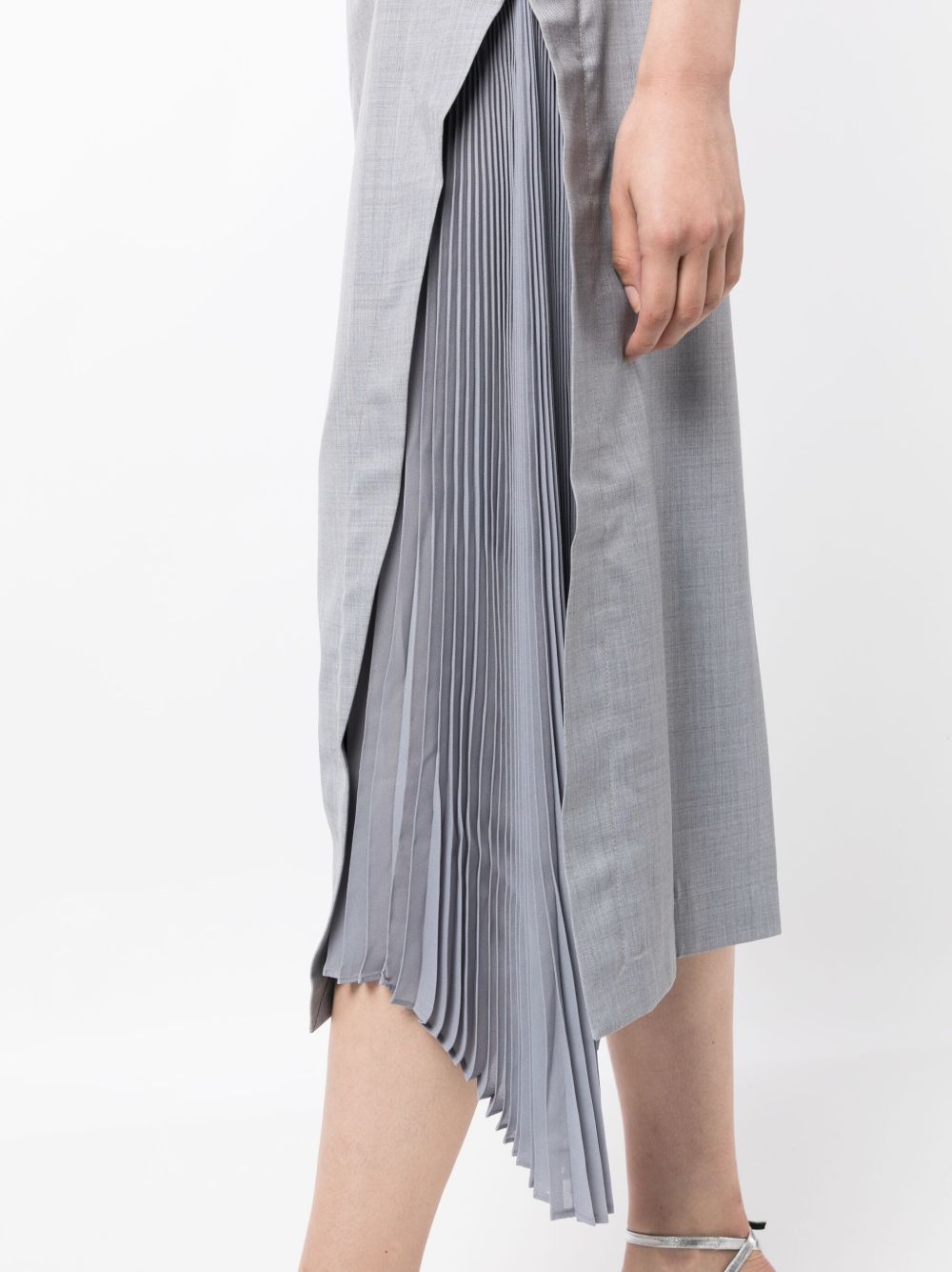 side-pleats midi dress - 5