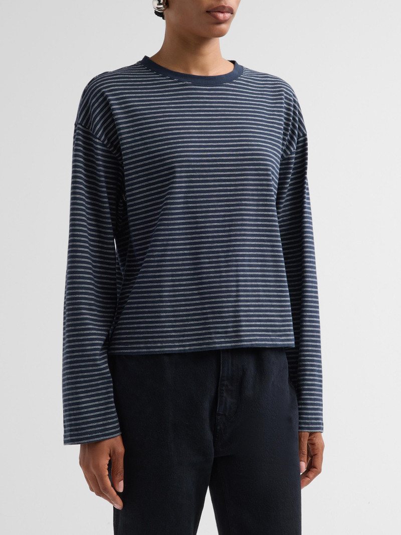 Women's Kelly Striped Boxy Long-Sleeve T-Shirt - Salute Multi 4