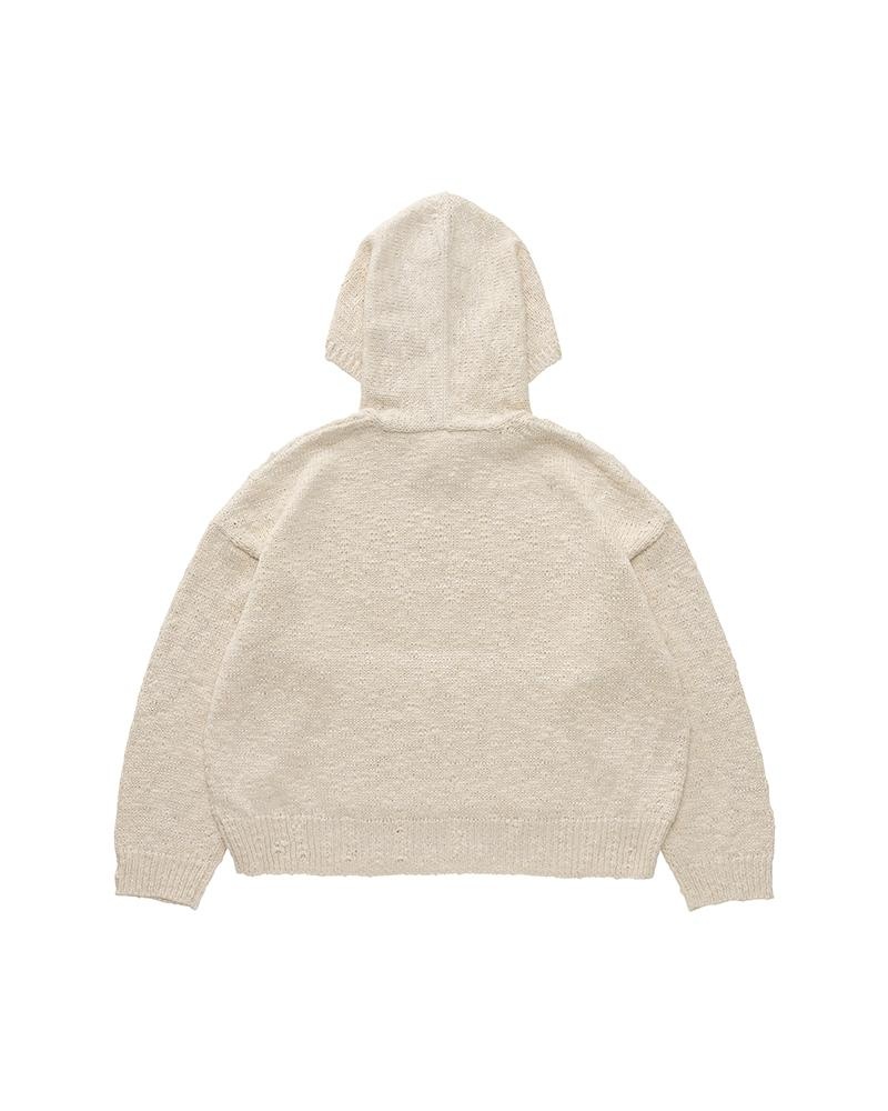 AMPLUS HOODIE KNIT W (SI/L) IVORY - 2