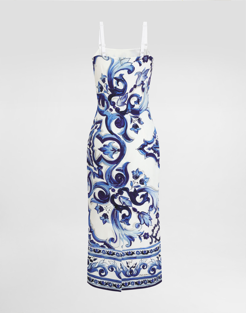 Majolica-print silk dress 8