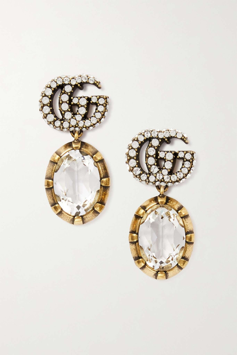 Gold-tone and crystal earrings 1