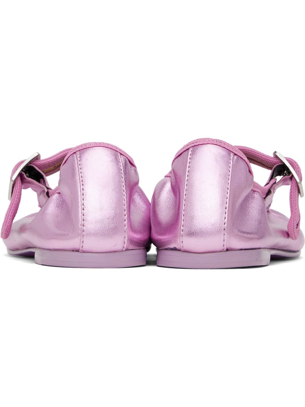 Pink Mary Jane Stretch Ballerina Flats - 2
