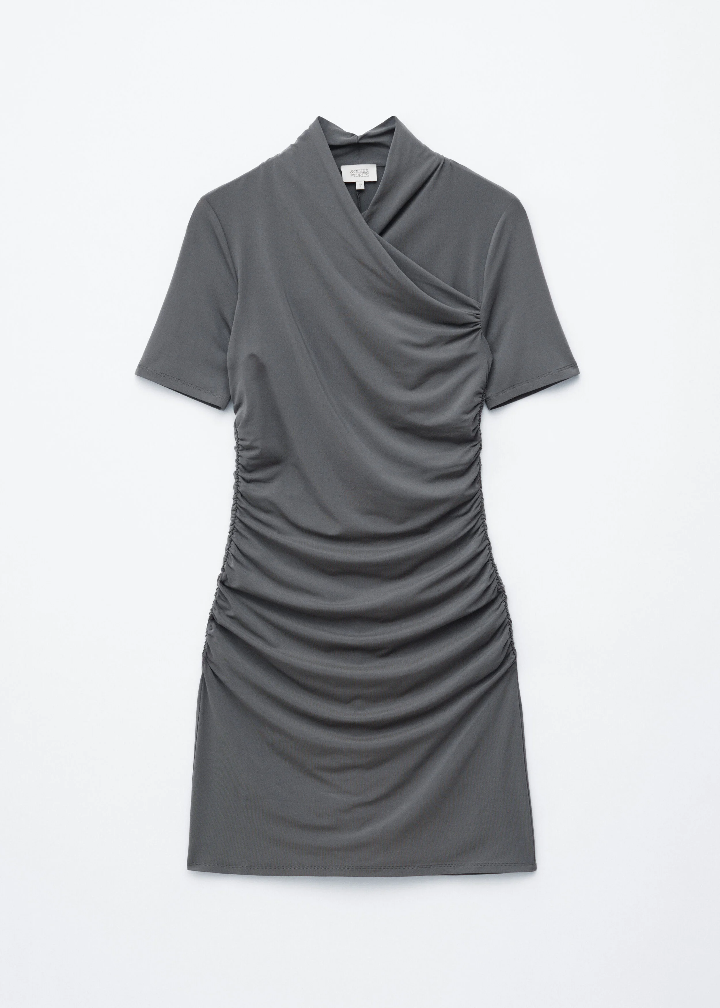 Draped Wrap Mini Dress - 1