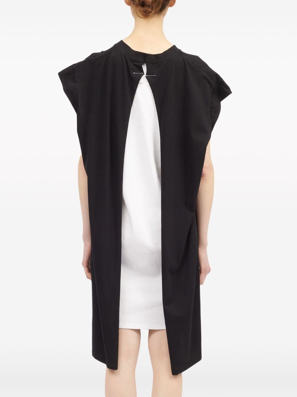 layered cotton midi dress - 4