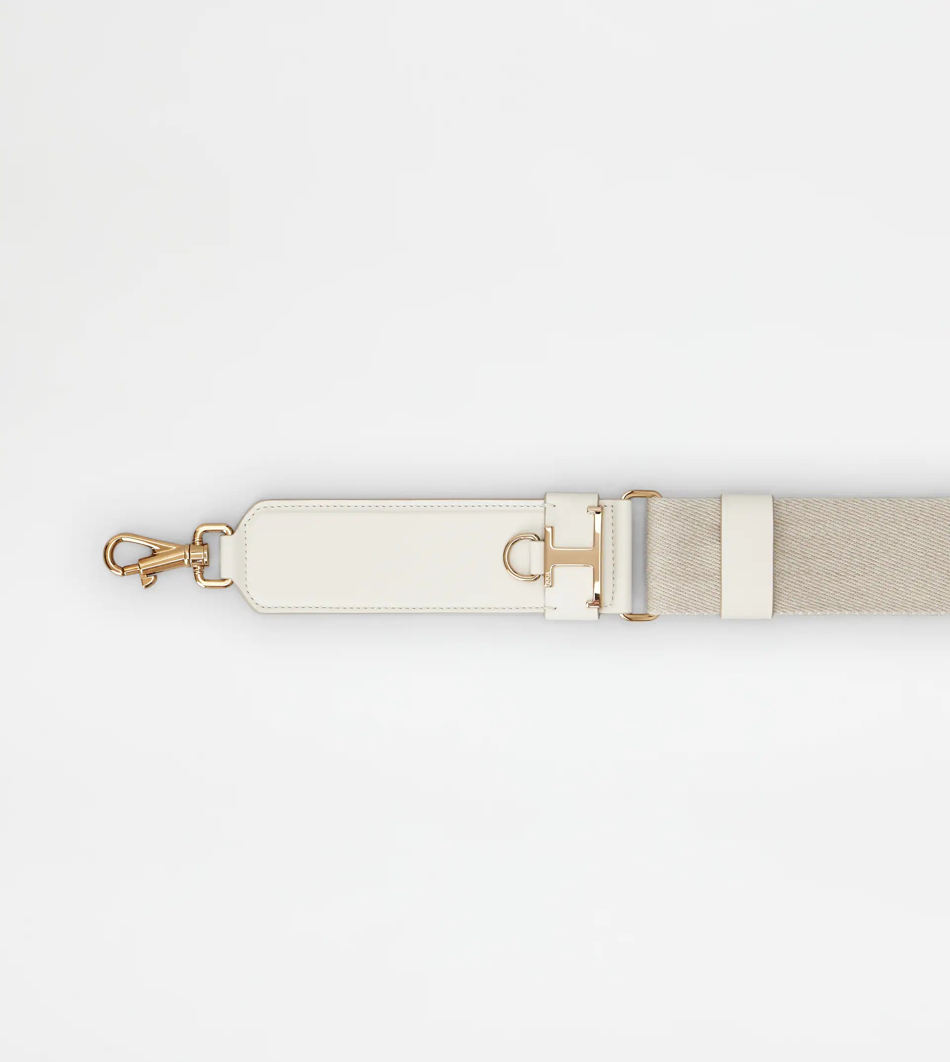 TIMELESS ADJUSTABLE SHOULDER STRAP IN FABRIC AND LEATHER - OFF WHITE, BEIGE - 2