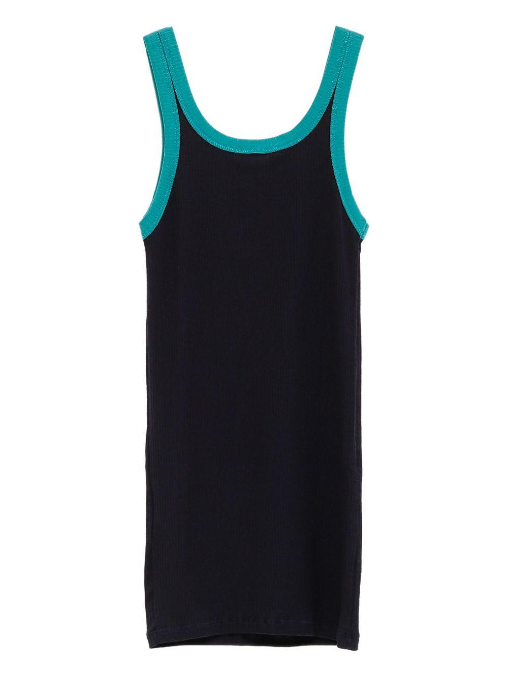 ribbed-trim top - 2