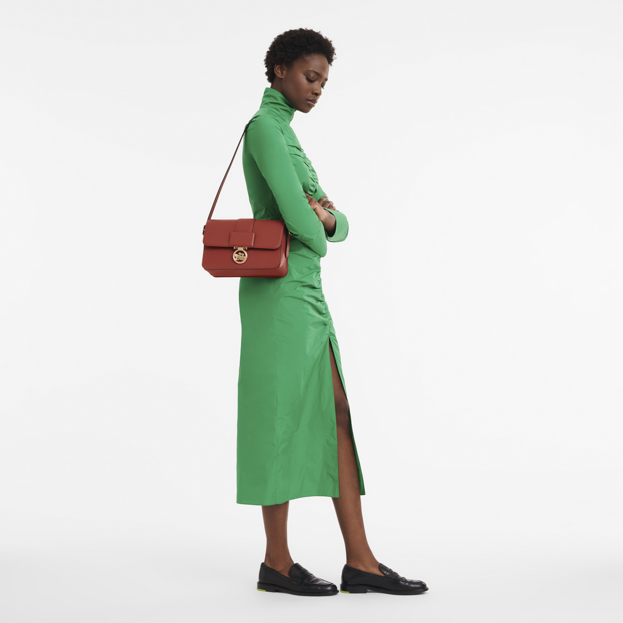 Box-Trot M Crossbody bag Mahogany - Leather - 6