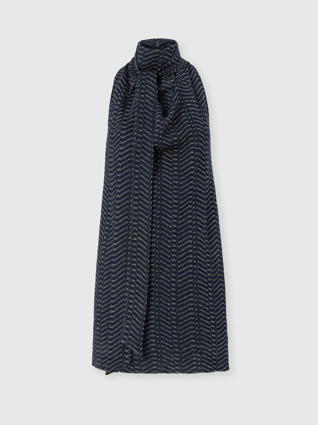 Sleeveless mini dress with scarf collar - 1