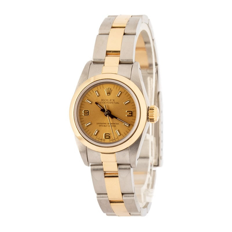 Ladies Rolex Oyster Perpetual 67183 Champagne Dial - 2