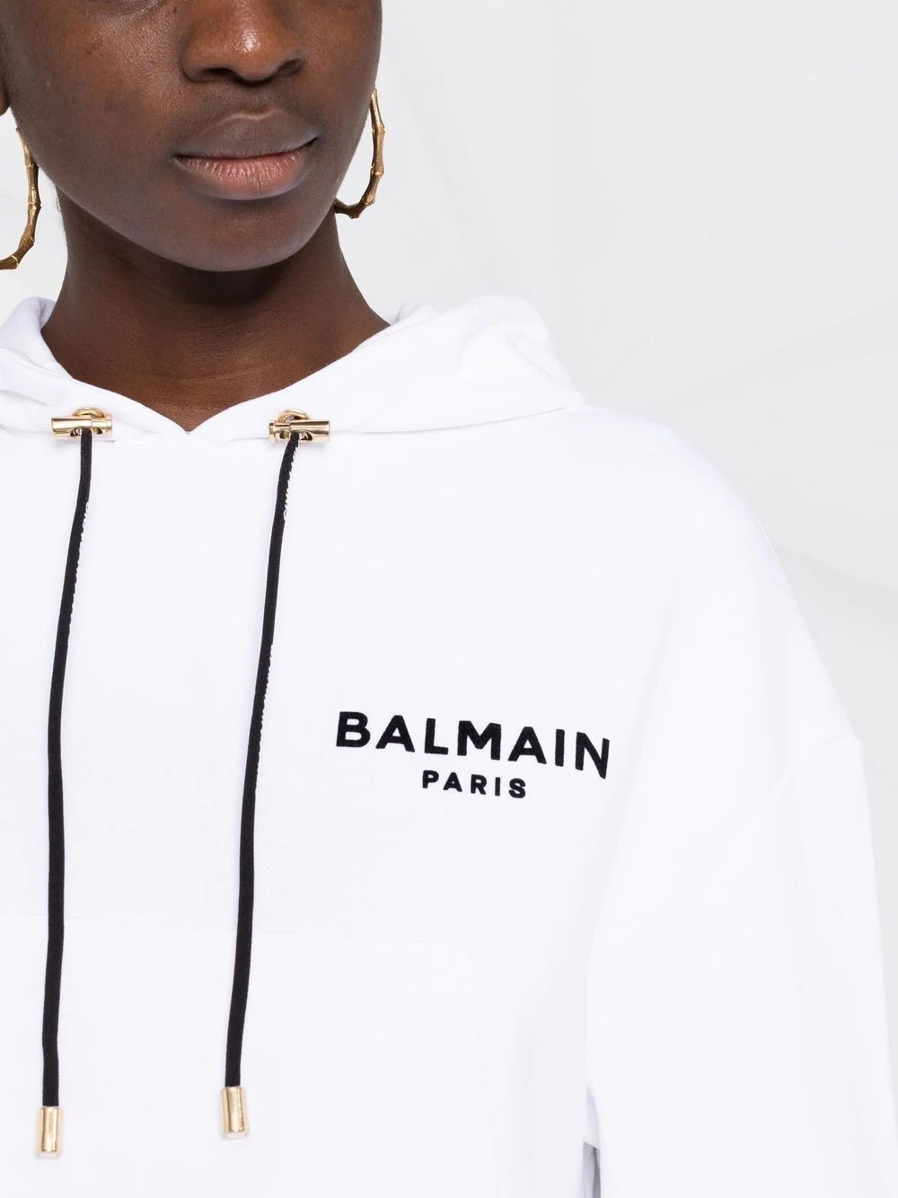 logo print drawstring hoodie - 3