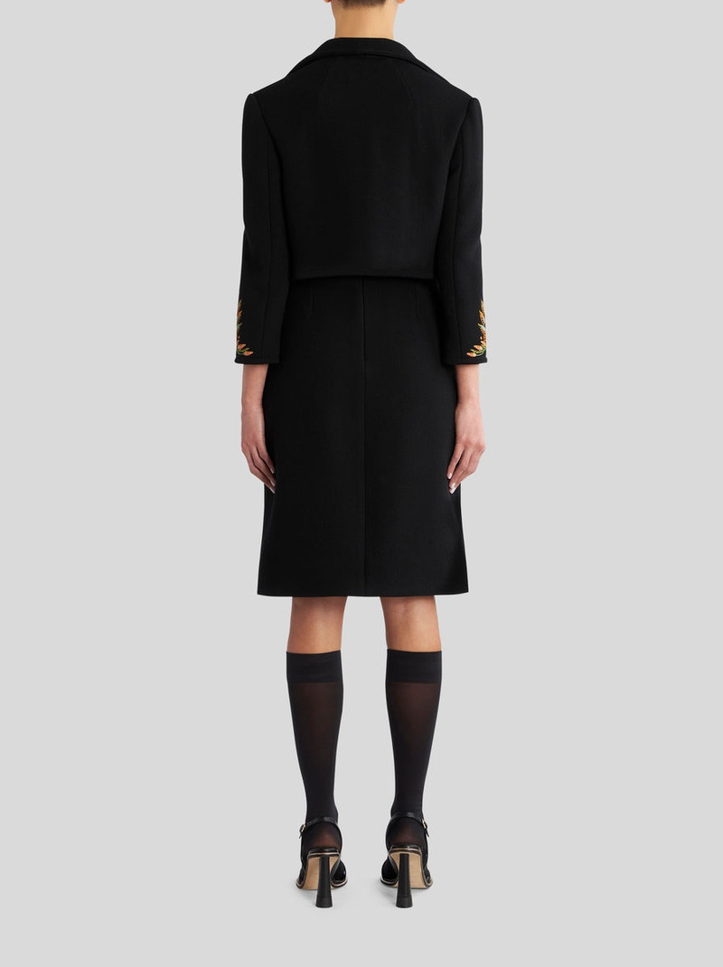 CROPPED JACKET WITH EMBROIDERED FOLIAGE 4