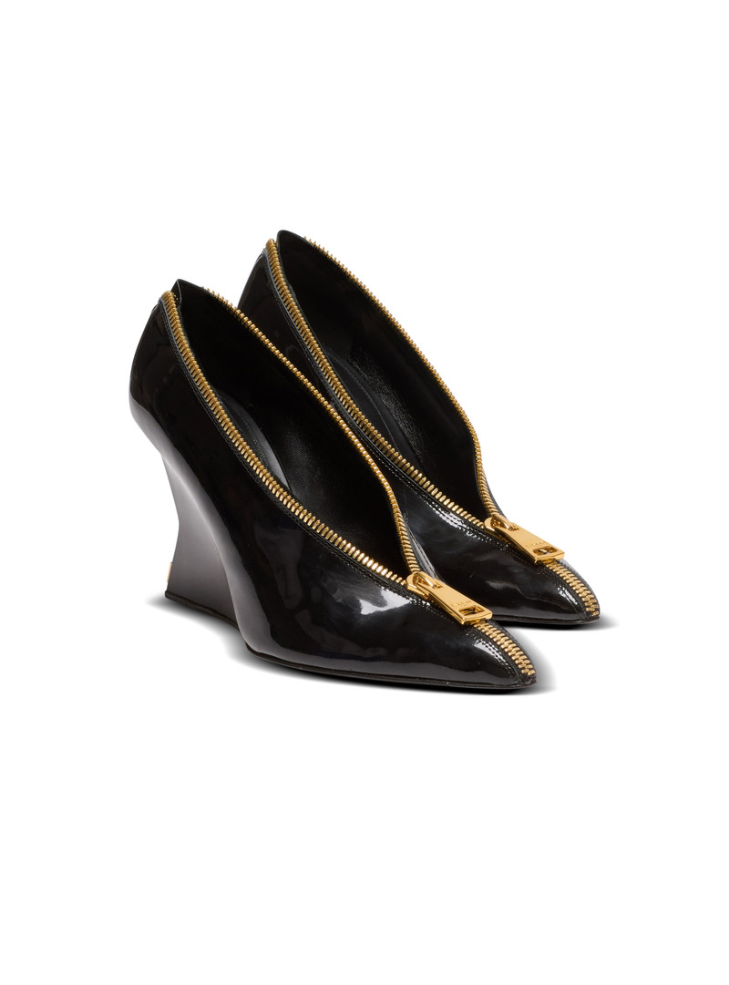 Zip Wedge pumps in patent leather 2