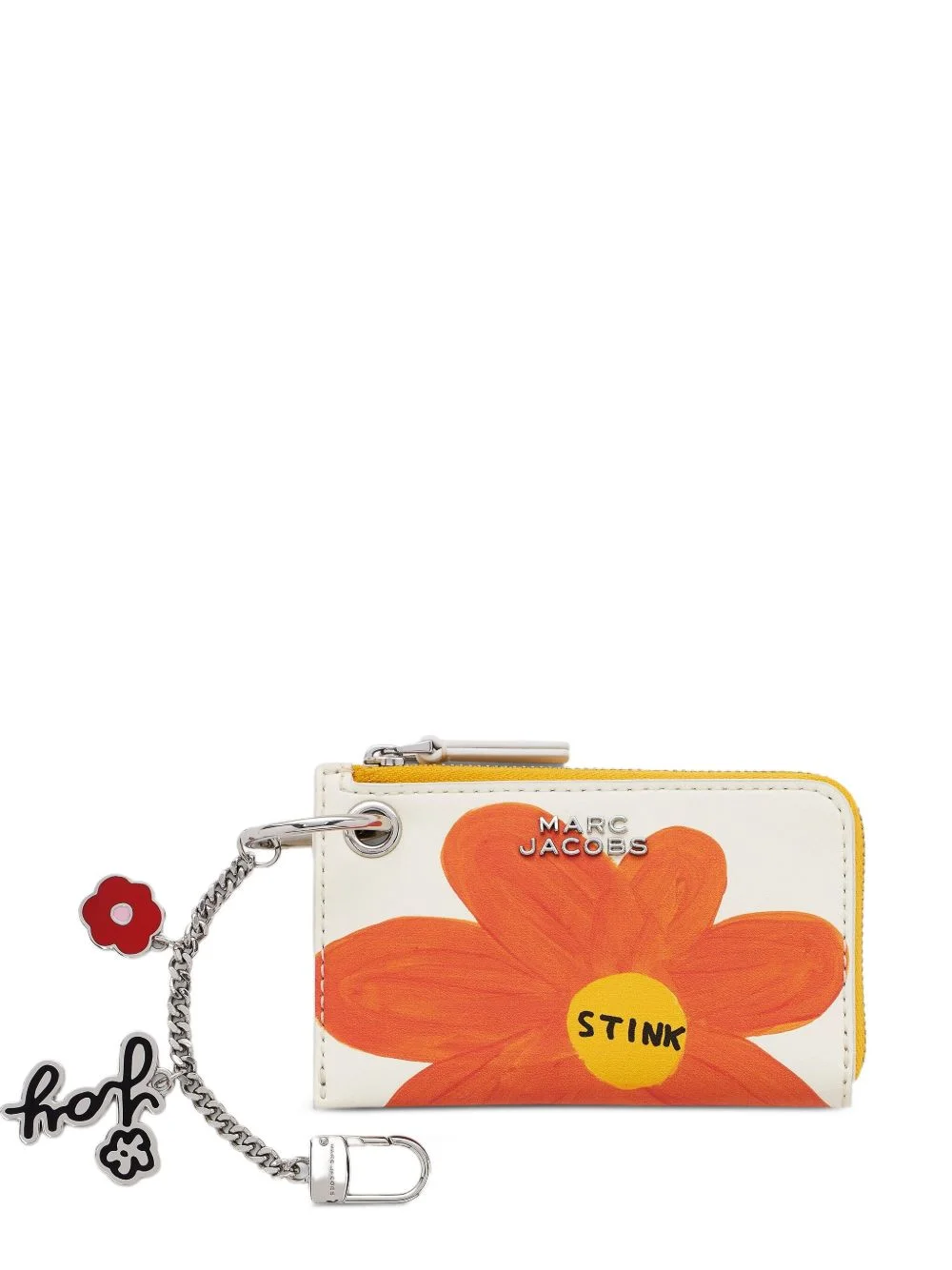 flower-print zip-around bag charm - 1