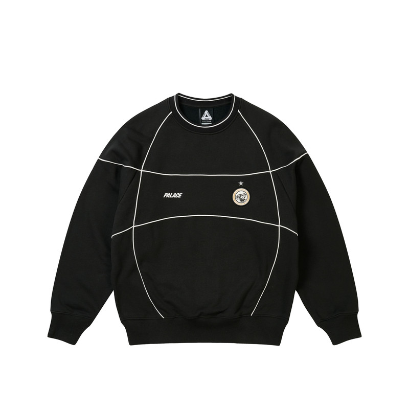 PRO TEAM PIPED CREW BLACK 1