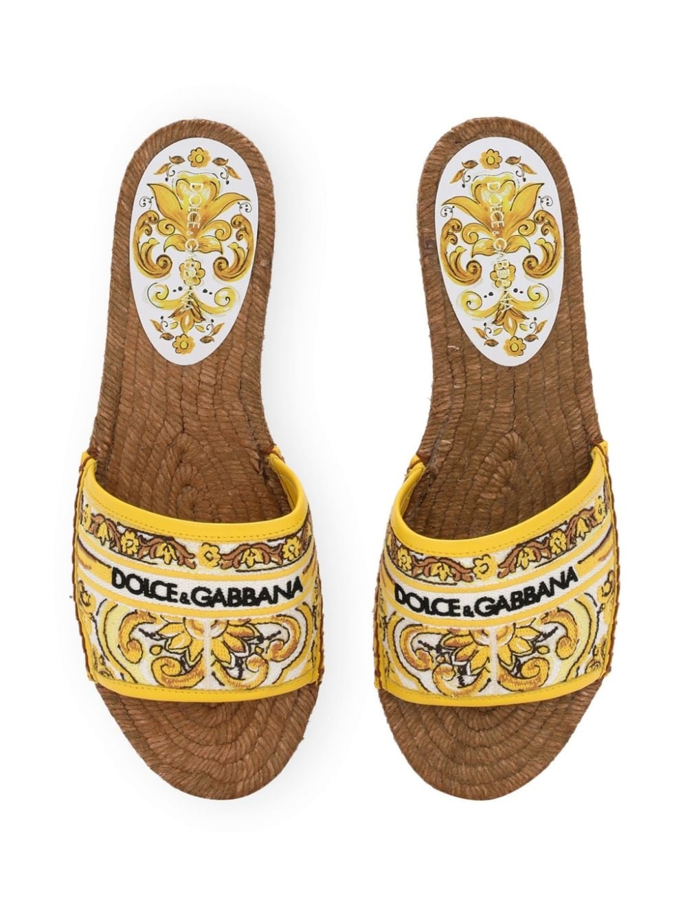 Majolica-print logo-embroidered sandals - 4