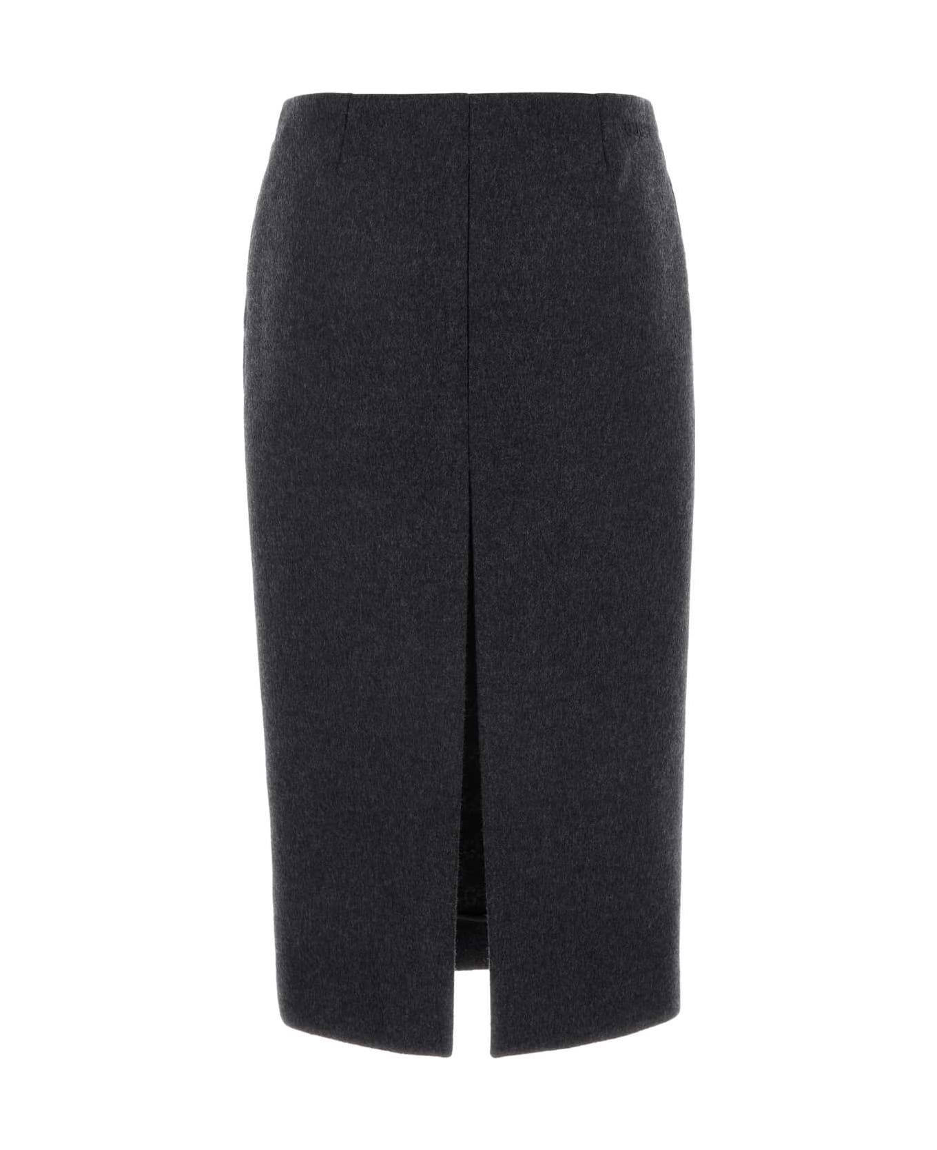 Charcoal Wool Blend Skirt - 2
