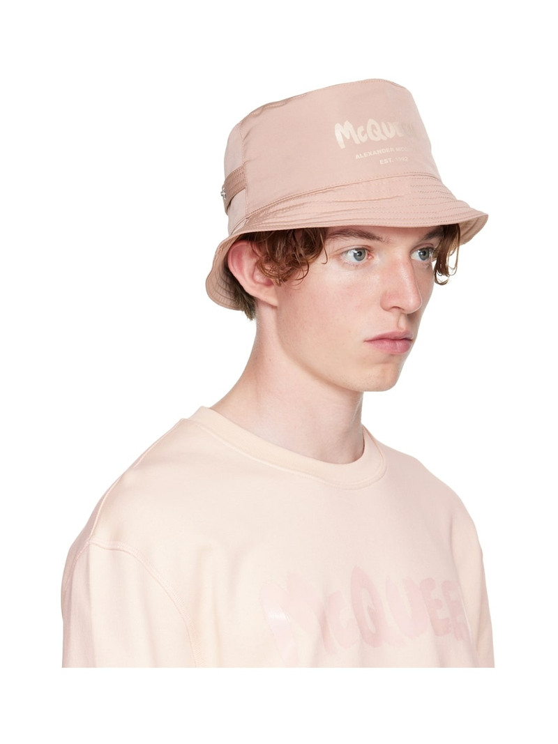 Alexander McQueen Pink Graffiti Bucket Hat outlook