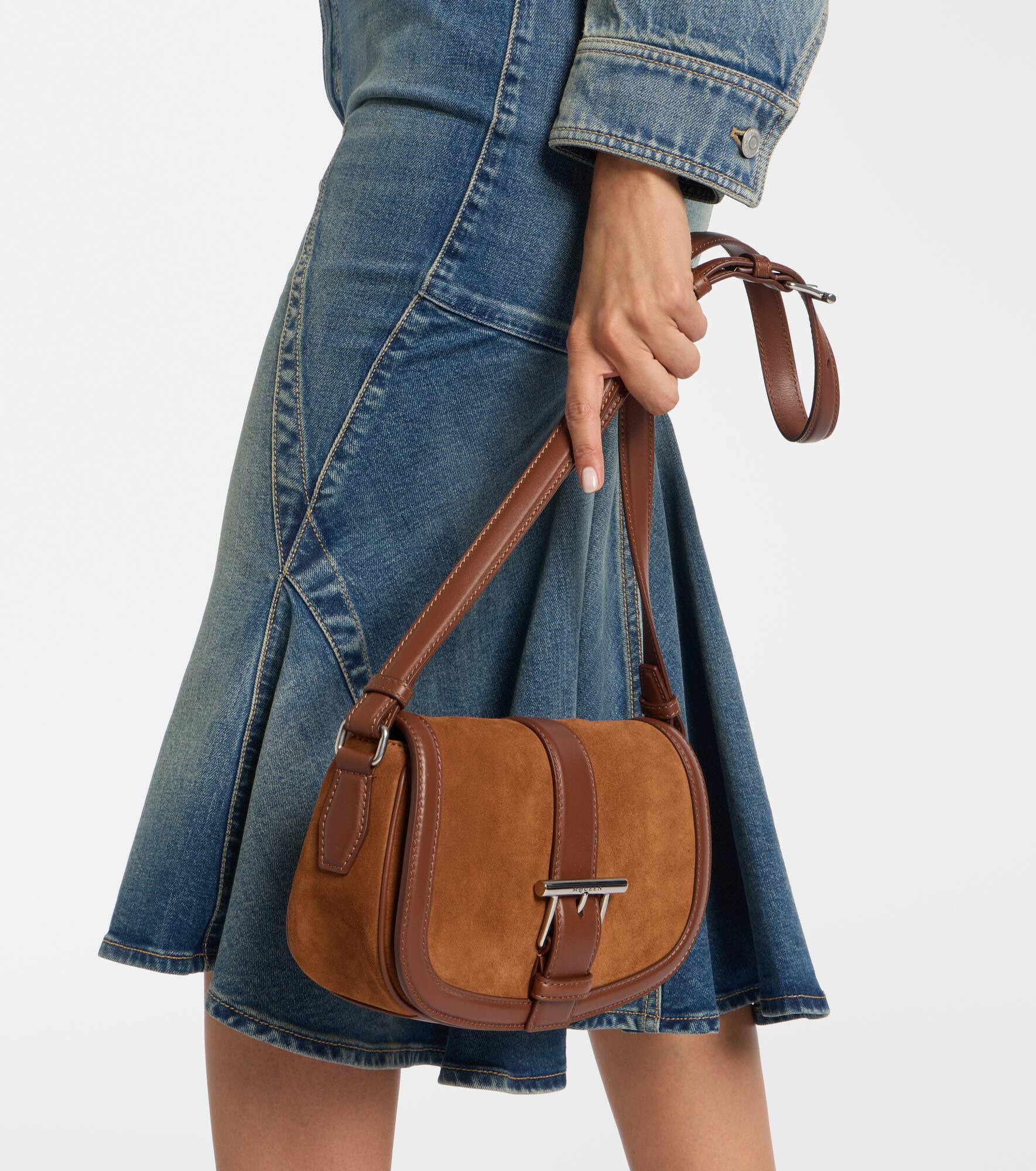 T-Bar Small suede shoulder bag - 7