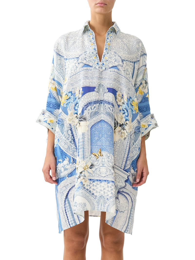 Women's De Nada Grendad Relaxed Collared Caftan - De Nada Granada 3