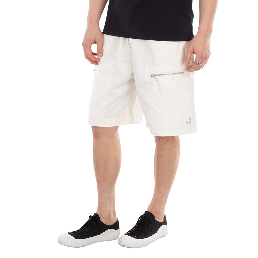 Isabel Marant Men's Beige Nahlan Elasticated Waistband Zip-Detailed Shorts - 4