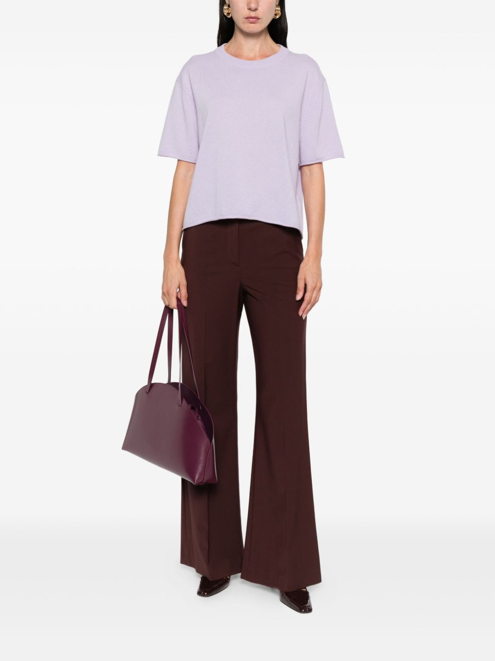 short-sleeve cashmere knit top - 2