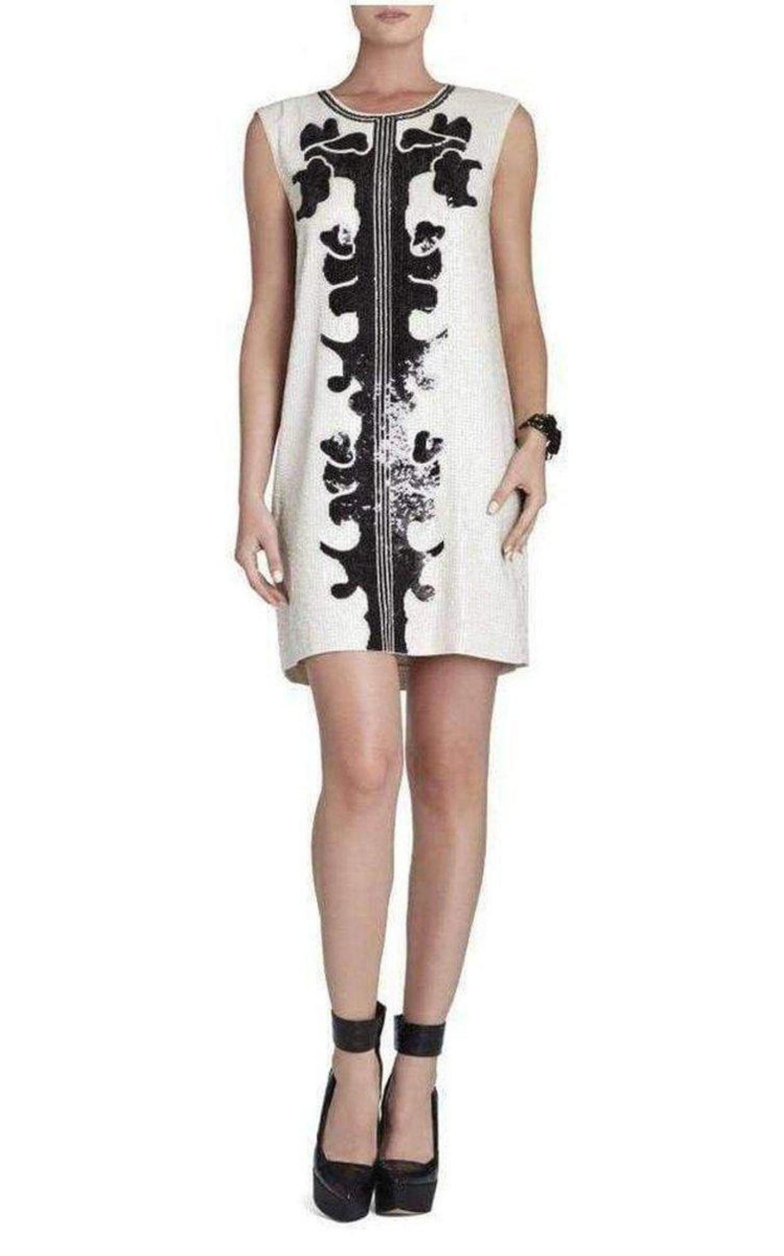 BCBGMAXAZRIA - Geri Sequin Motif Shift Dress - 3