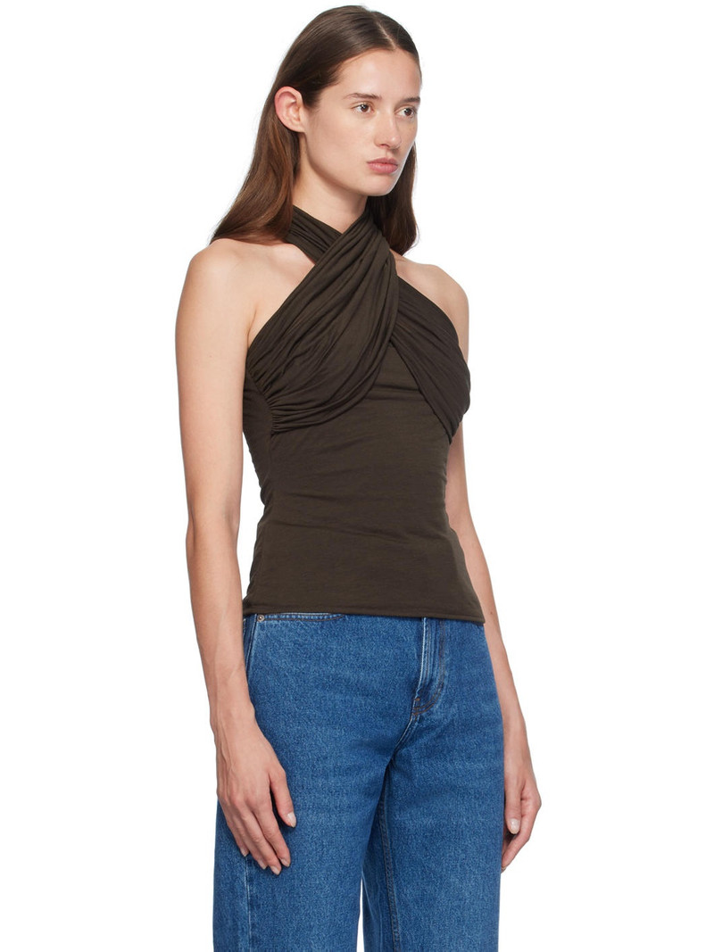 Brown Draped Blouse 2