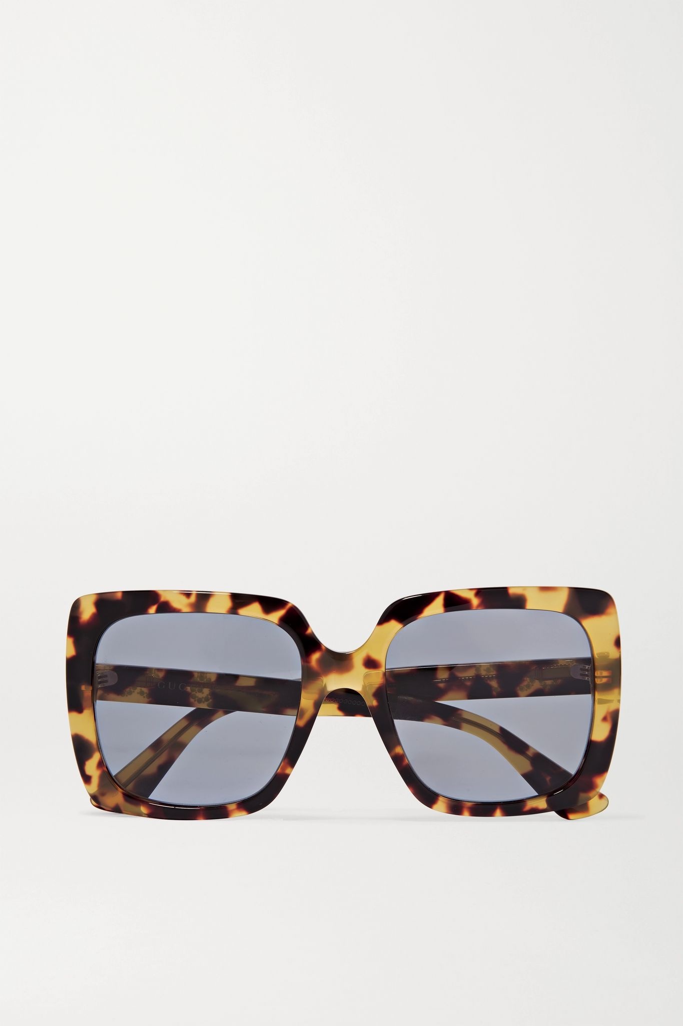 Oversized crystal-embellished square-frame tortoiseshell acetate sunglasses - 1