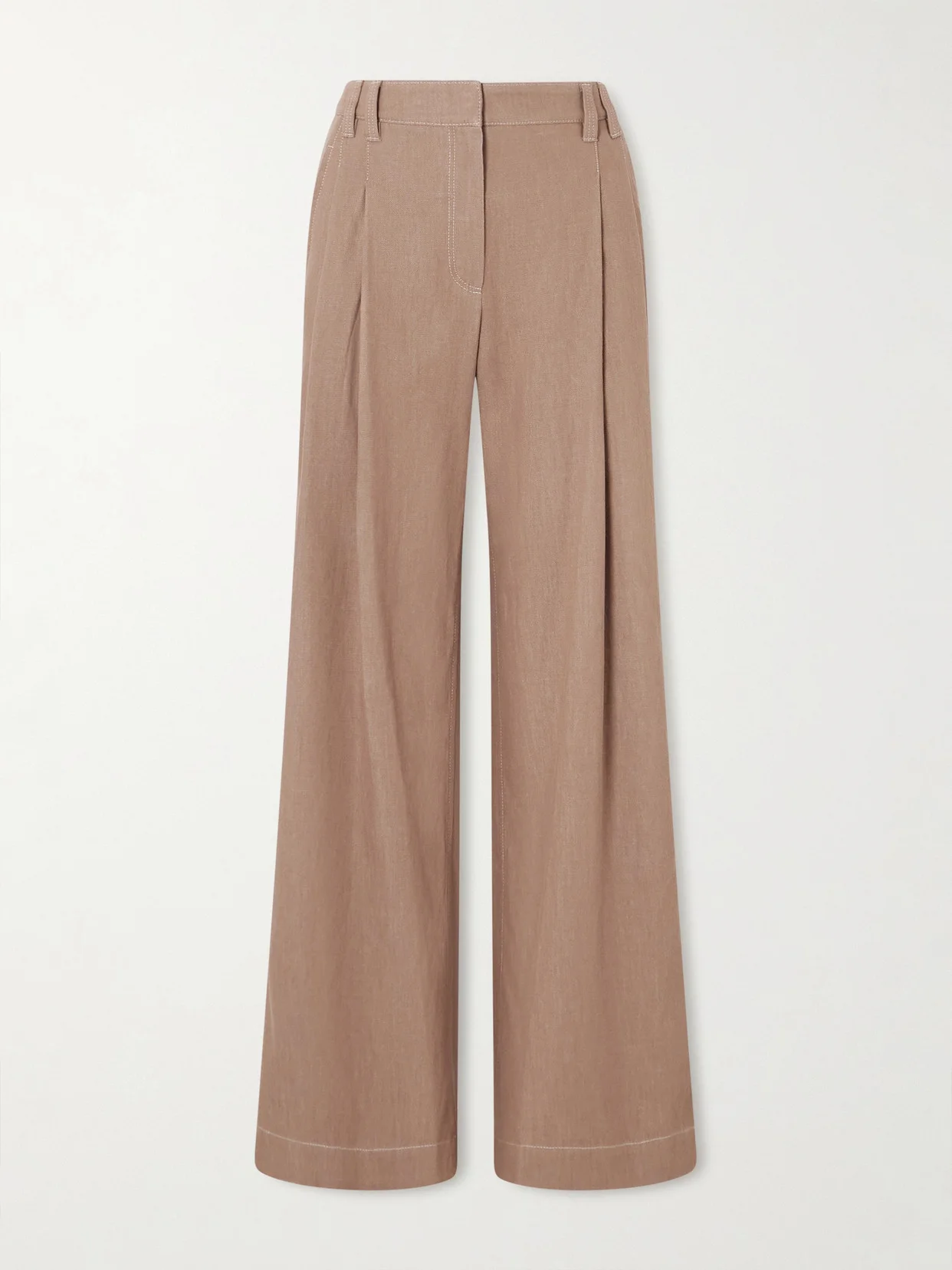 Pleated Embellished High-rise Wide-leg Jeans - 1