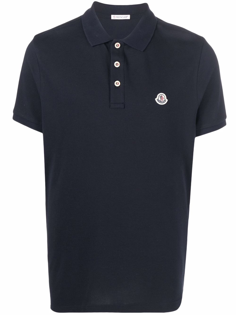 chest logo-patch polo shirt - 1