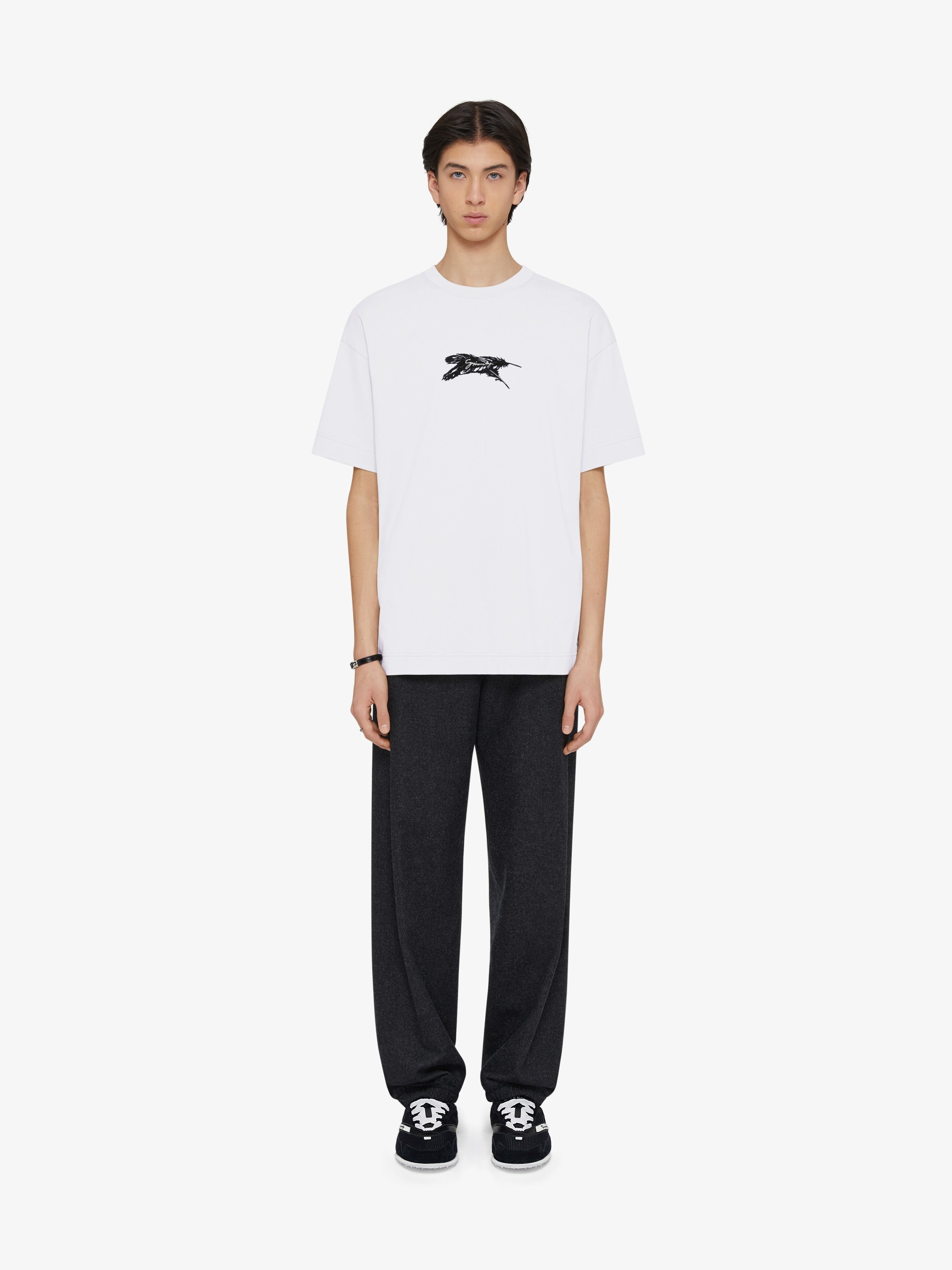 T-SHIRT IN COTTON GIVENCHY FEATHERS - 2