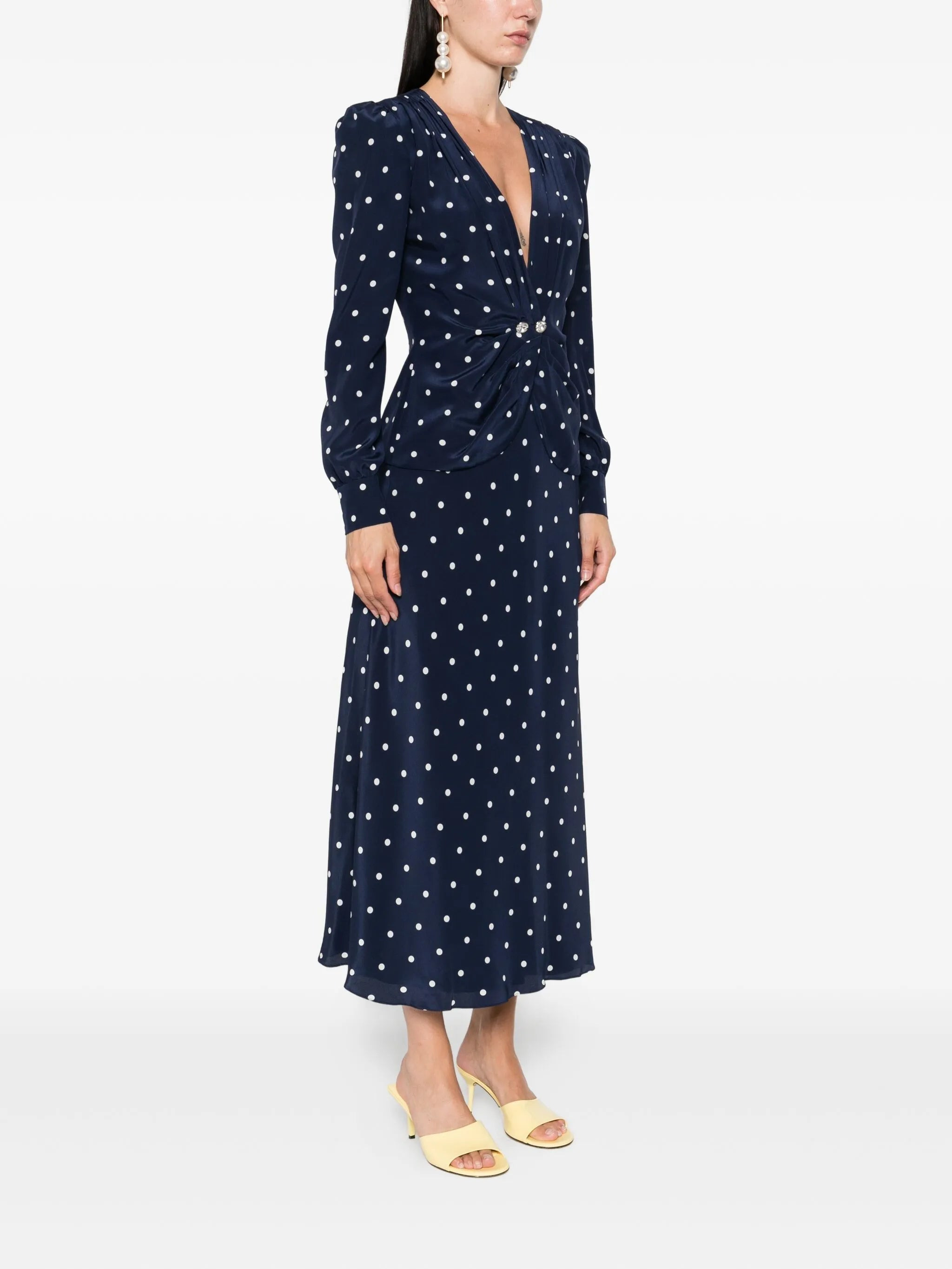 Alessandra Rich Polka Dot-print Midi Dress - 3