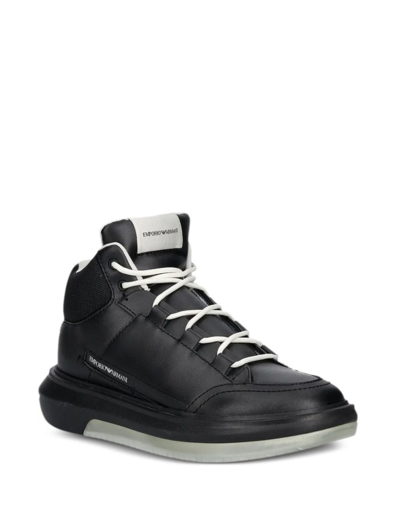 EMPORIO ARMANI panelled high-top sneakers outlook