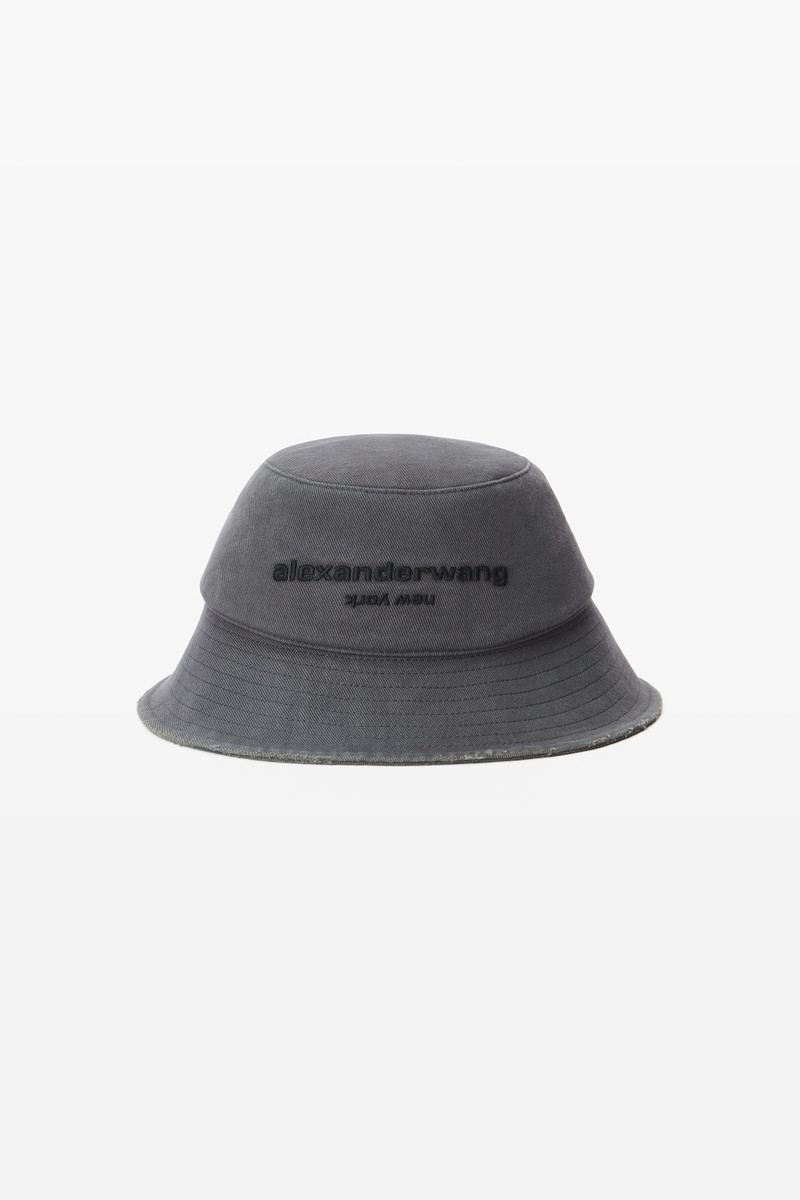 Alexander Wang Distressed Logo Bucket Hat outlook