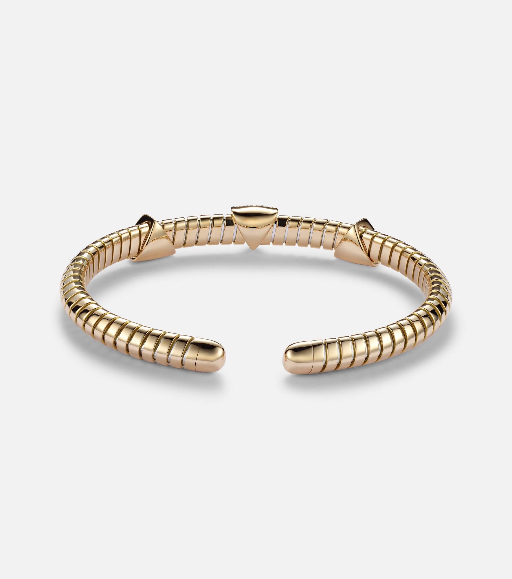 Trisolina 3 Station 18kt gold cuff bracelet with diamonds - 4