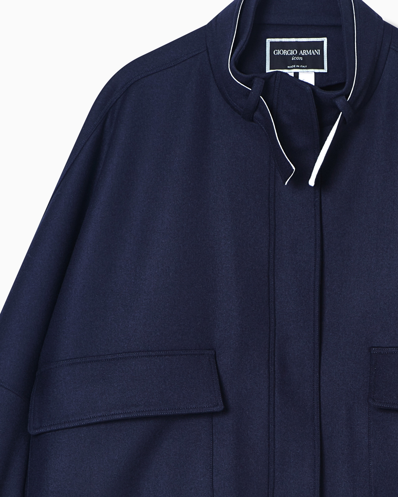 TWO-TONE VIRGIN WOOL PEA COAT - 4