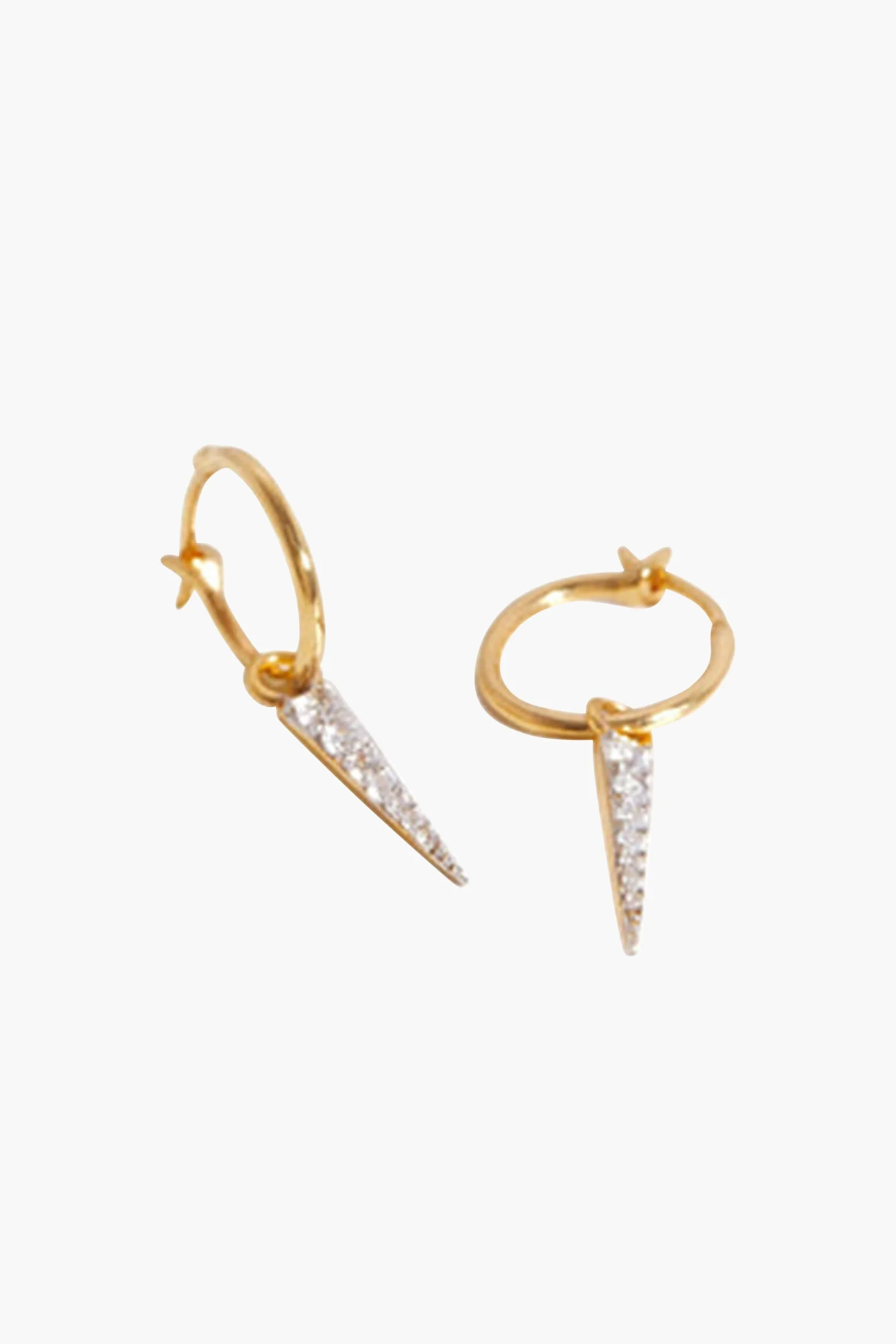 MINI PAVE SPIKE CHARM HOOPS - 1