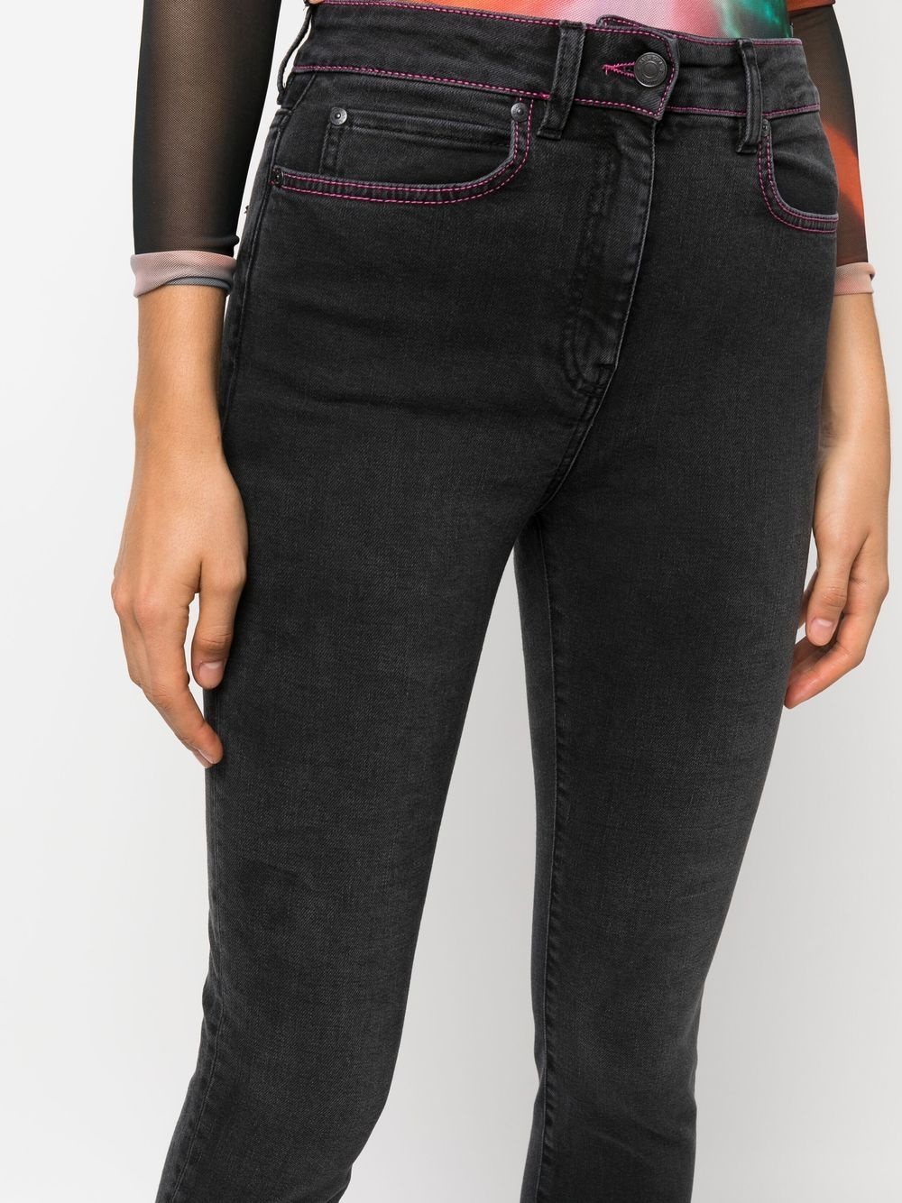 tonal-stitch skinny jeans - 5