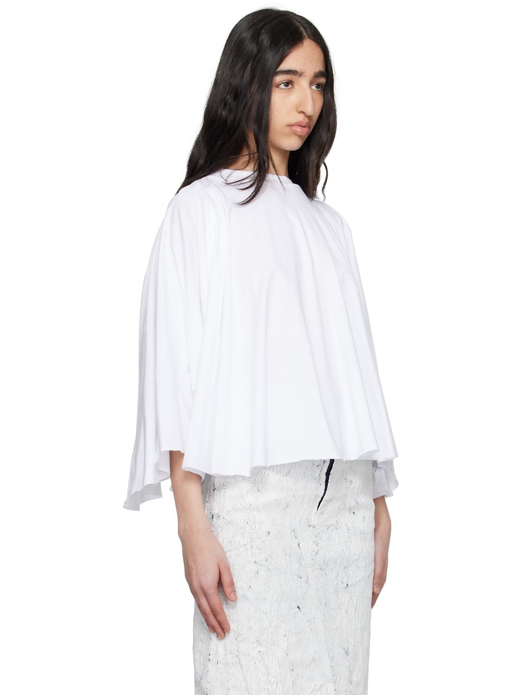 White Basic Jersey Long-Sleeved T-shirt - 2
