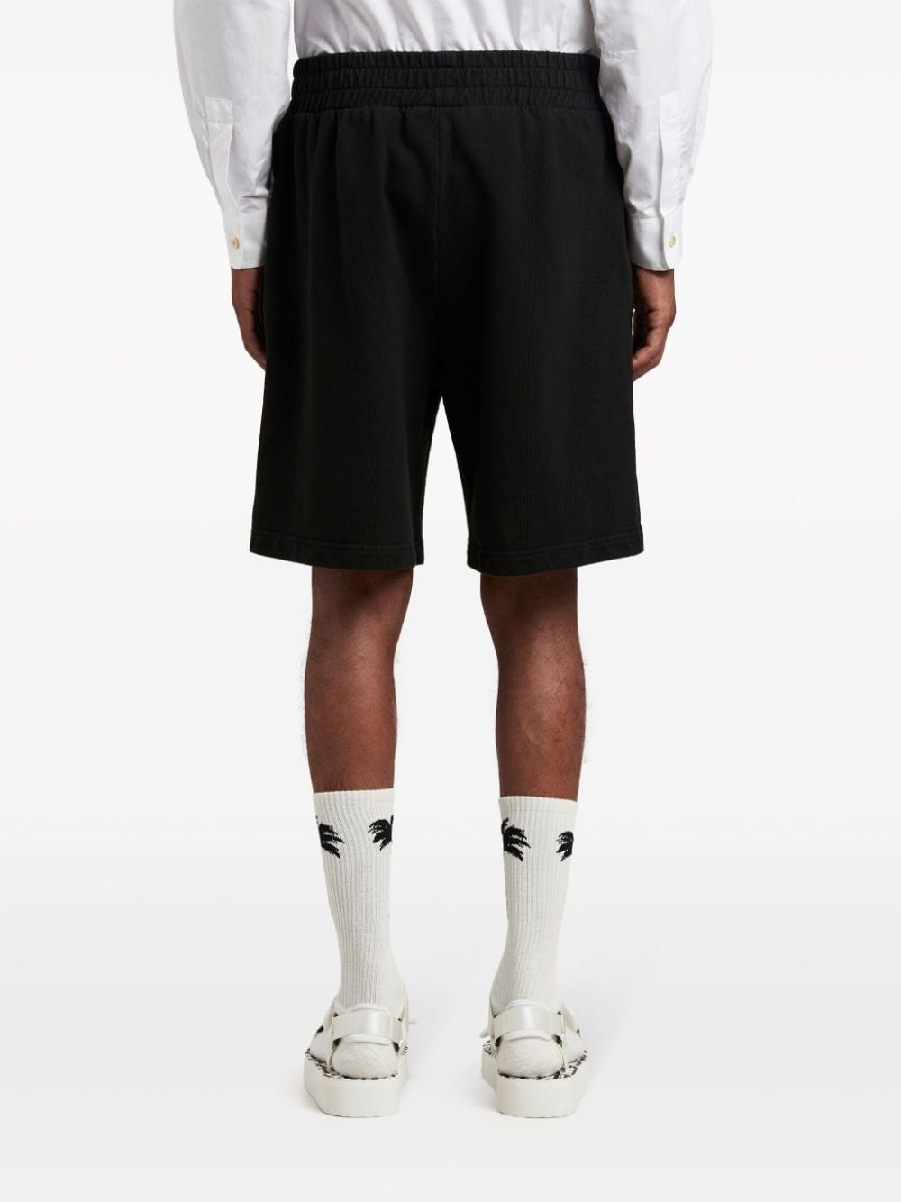 logo-print cotton track shorts - 5