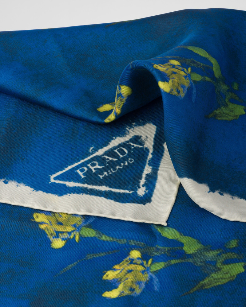 Prada Printed silk twill scarf outlook