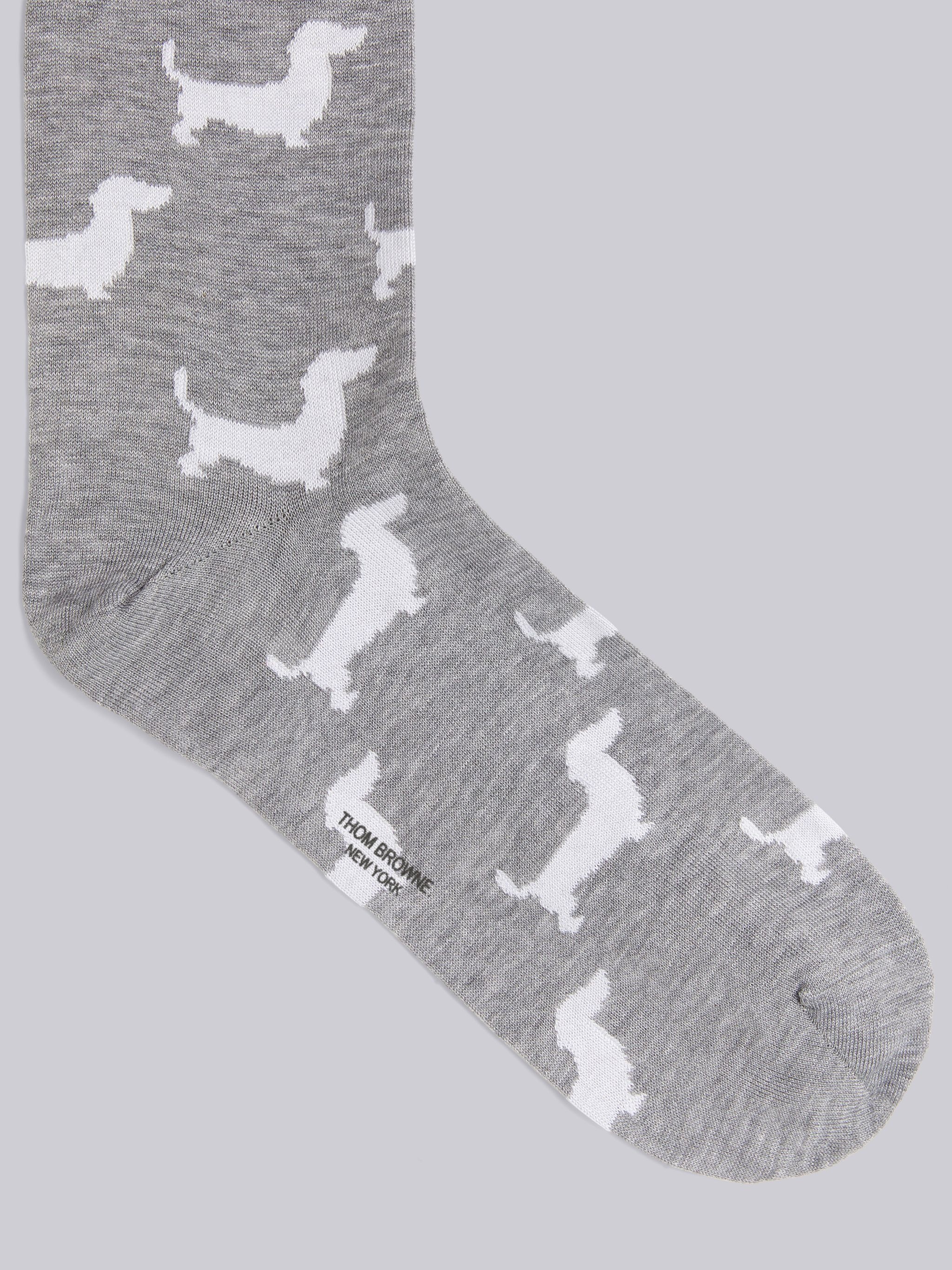 Light Grey Mercerized Cotton Hector Half Ankle Mini Crew Socks - 2