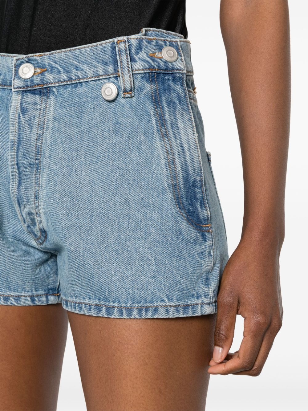 mid-rise denim shorts - 5