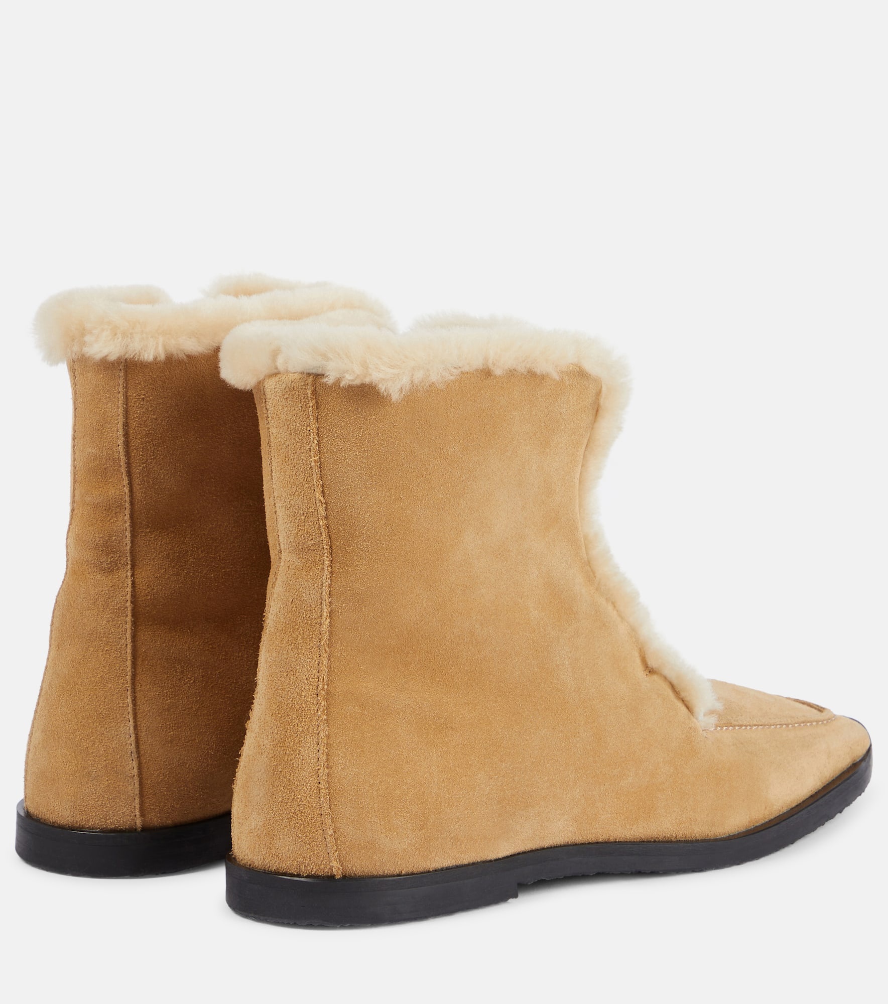 Shearling-lined suede ankle boots - 2