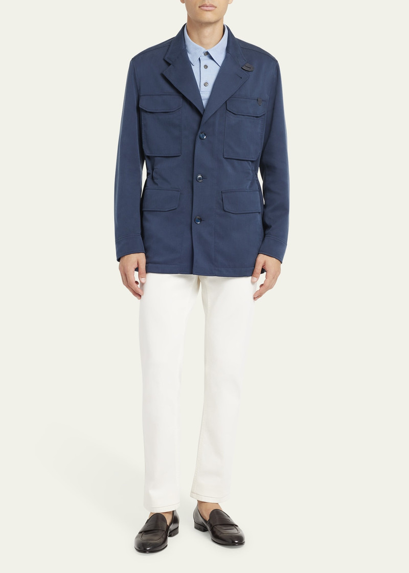Brioni Men's Washed Silk Safari Jacket outlook
