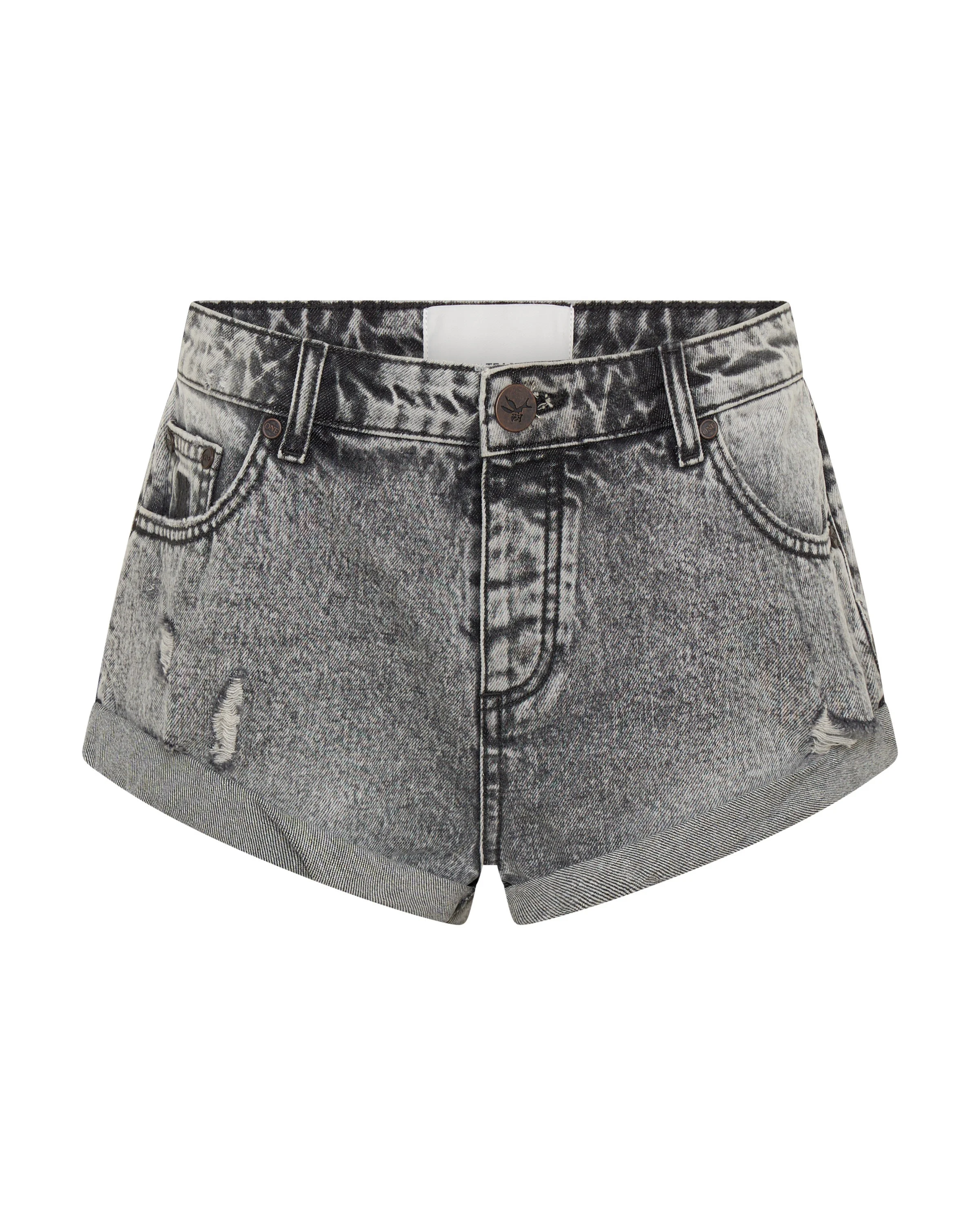 Bandits Low Waist Denim Shorts - Soft Grey - 1