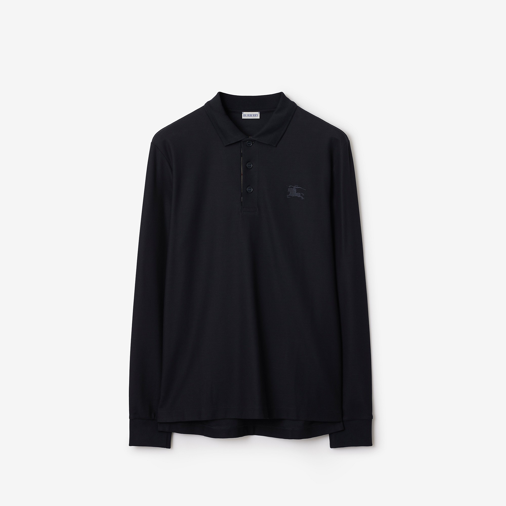 Long-sleeve Cotton Polo Shirt - 1